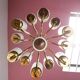 Swedish mid-century chandelier in teak with 12 tulips Eriksmalaglass (38 cm)