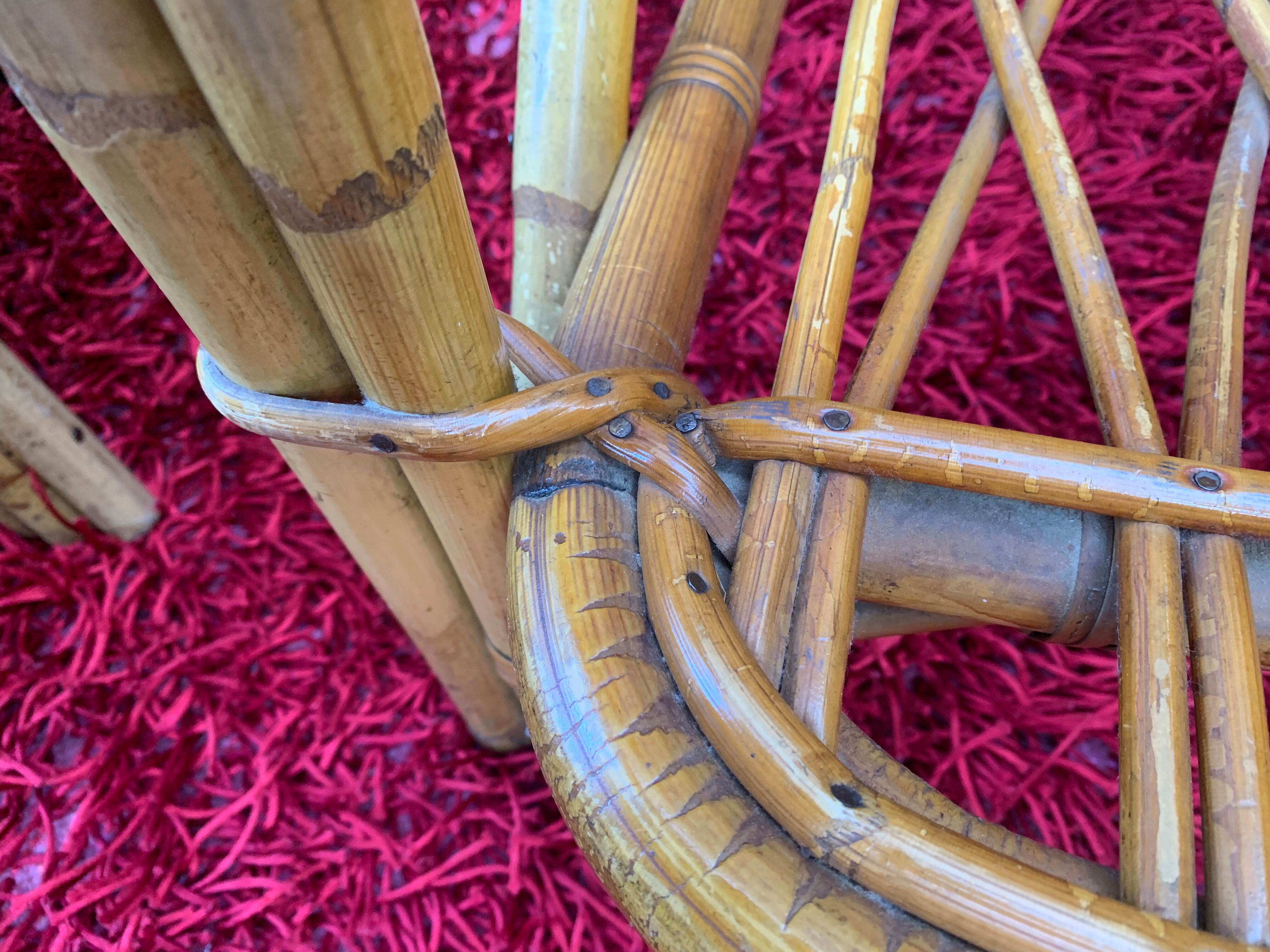 Pair of rattan chairs with cushions Audoux Minnet