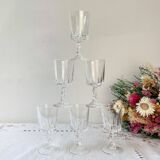 6 verres à eau cristal d'arques modèle louvre