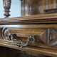 Large buffet with 2 bodies in Renaissance style made of solid walnut.