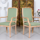 Paire de grands fauteuils chaises hautes vert tartan