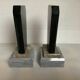 Asymmetrical marble art deco bookends
