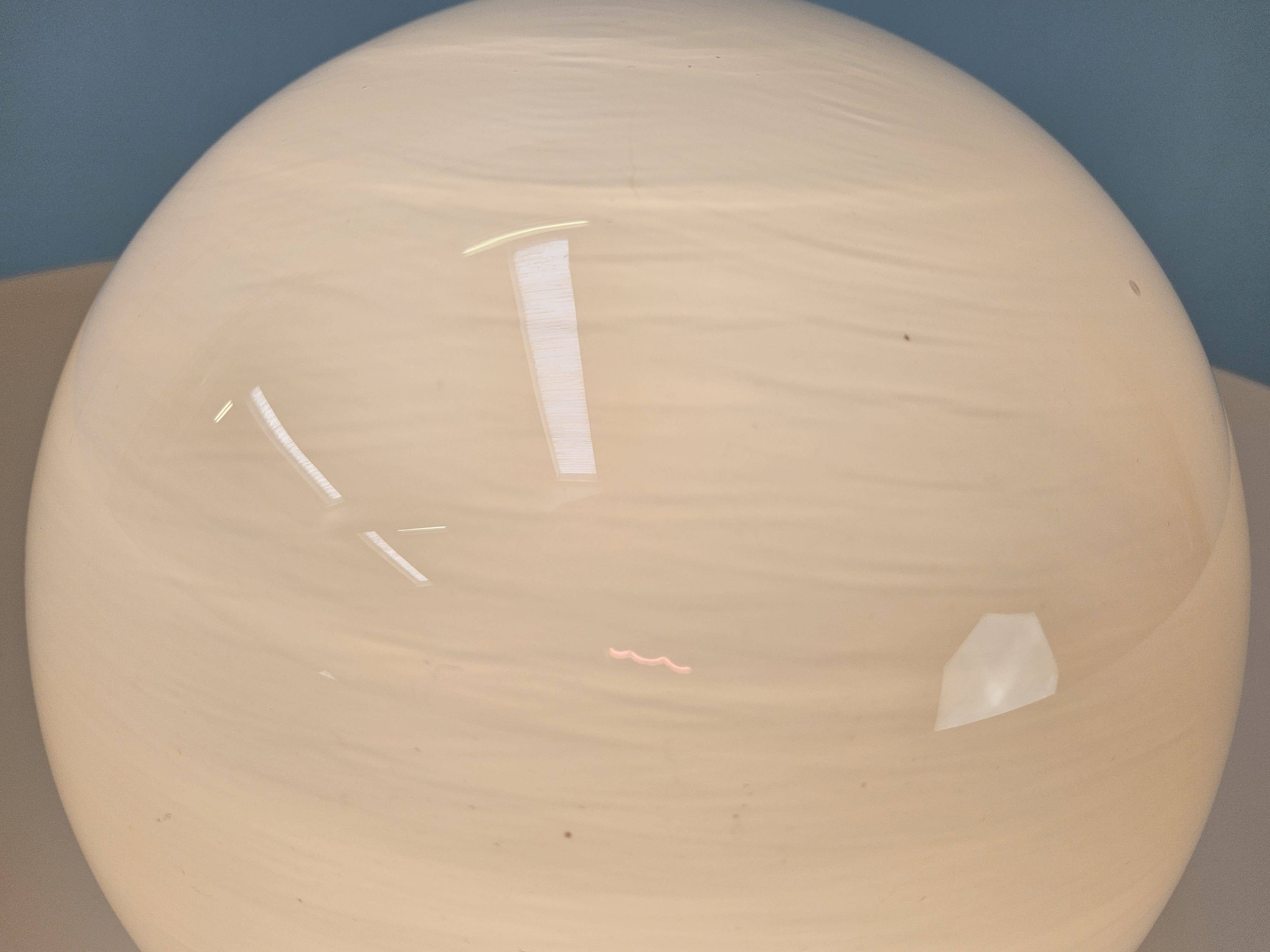 70's floor lamp in metal and white glass