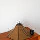 Hexagonal pendant light in brown rattan, 1970