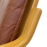 Vintage Danish armchair cognac leather by Stouby