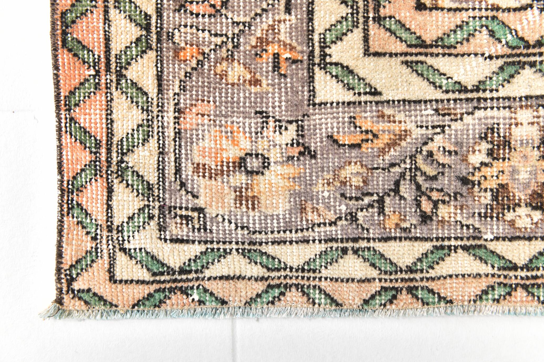 6x9 Sage Green Classic Pattern Turkish Vintage Rug, 170x281 Cm