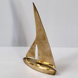 Vintage sailboat 1970 golden brass