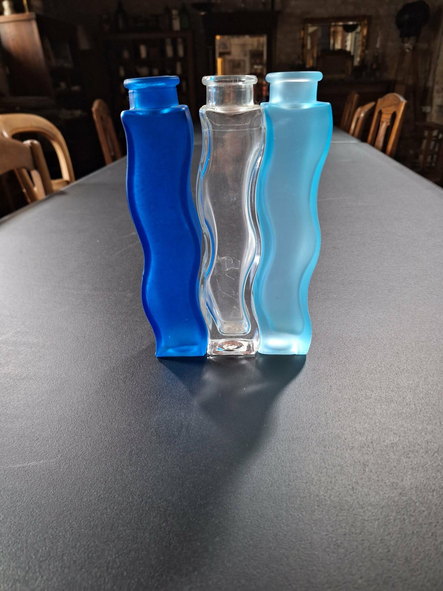 Trio de vases bleus