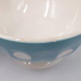 3 small vintage bowls digoin sarreguemines with polka dots pastel colors pink blue