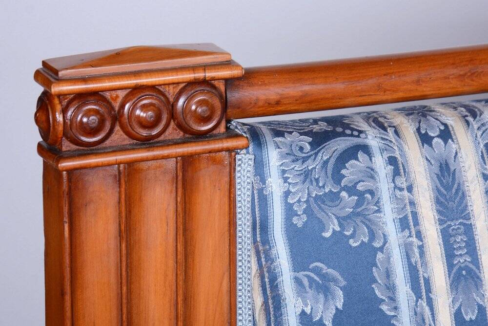 Biedermeier Museum Prague Sofa in Cherry Wood, Czech, 1820s