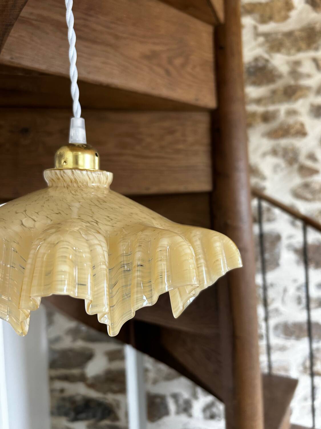 Vintage opaline pendant light