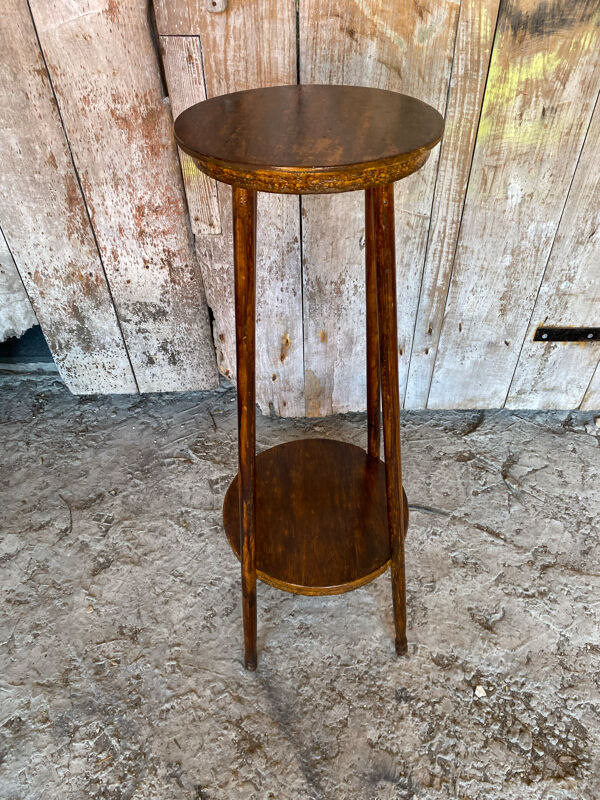 Sellette Haute Guéridon Ancien Bois Porte Pot Vintage