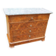 Commode secrétaire d'époque Louis Philippe en noyer du 19e siècle