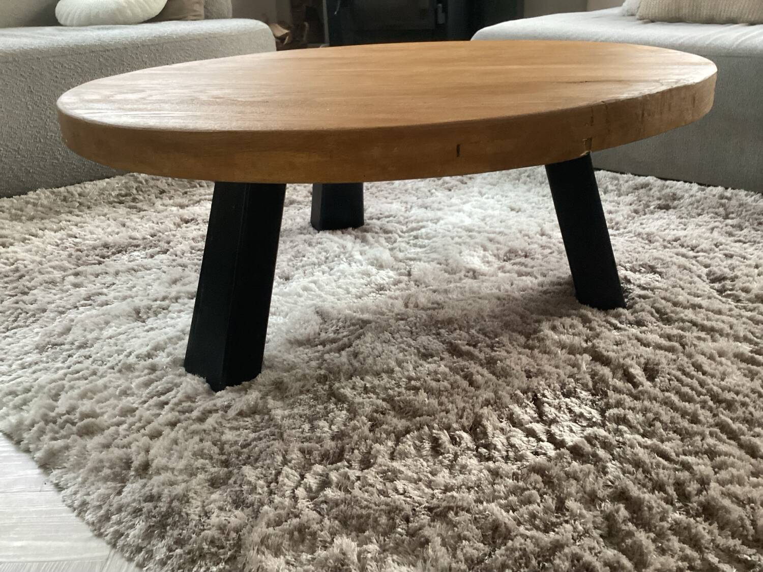Oak Coffee table tree legs , 1970 Midcentury
