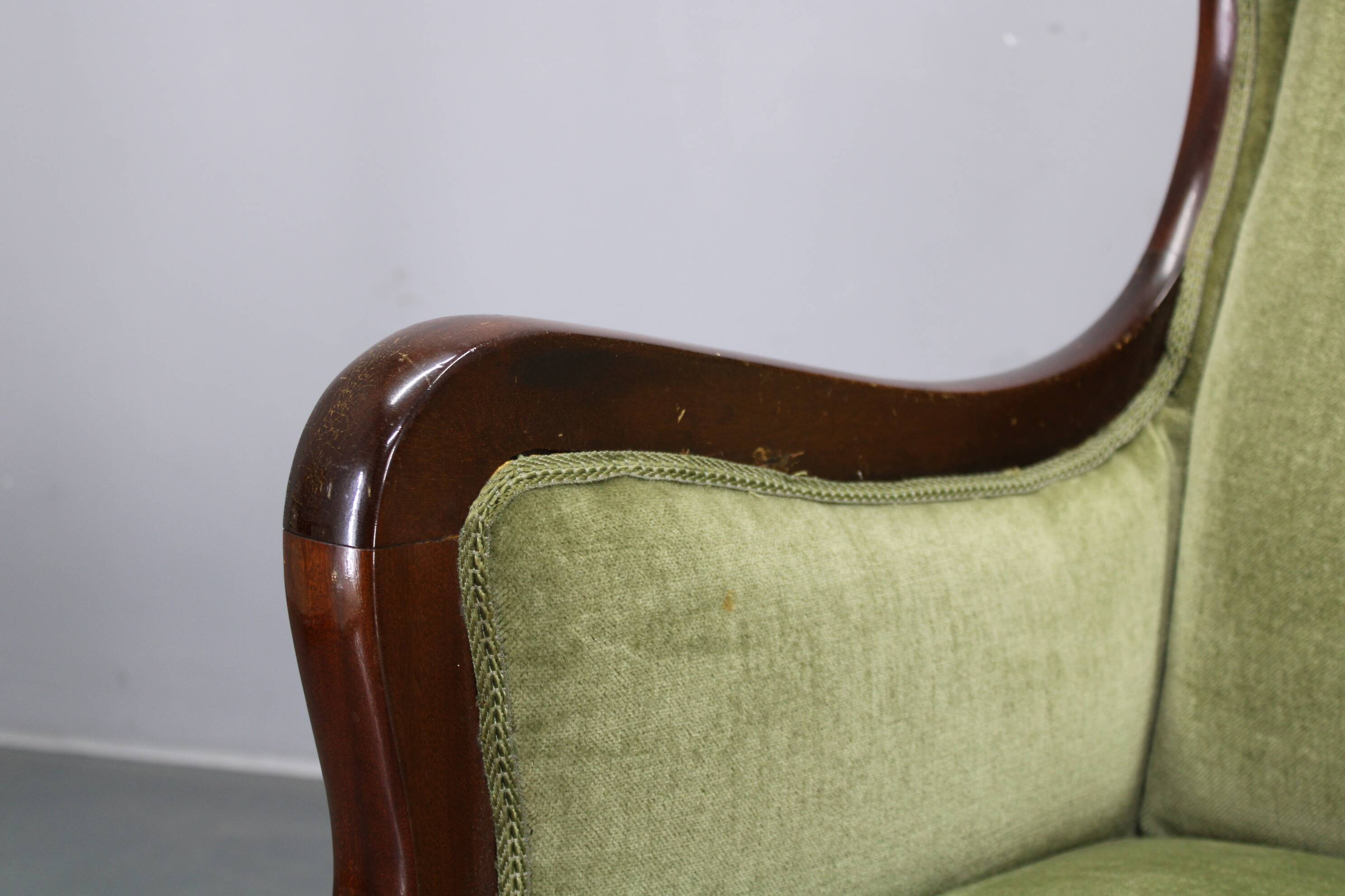 Danish mid-century wingback armchair by Frits Henningsen, 1950s