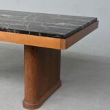 Table de salle à manger 1940 palissandre plateau en portor