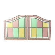 Vintage Stained Glass Window Stained Glass Set of 2 Classic Style 92x50cm