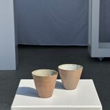 Lot de 2 tasses / mug en céramique indonésienne (mat brun)