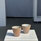 Set of 2 cups / mug Indonesian ceramic (matte brown)