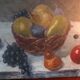 Still life painting with fruit basket