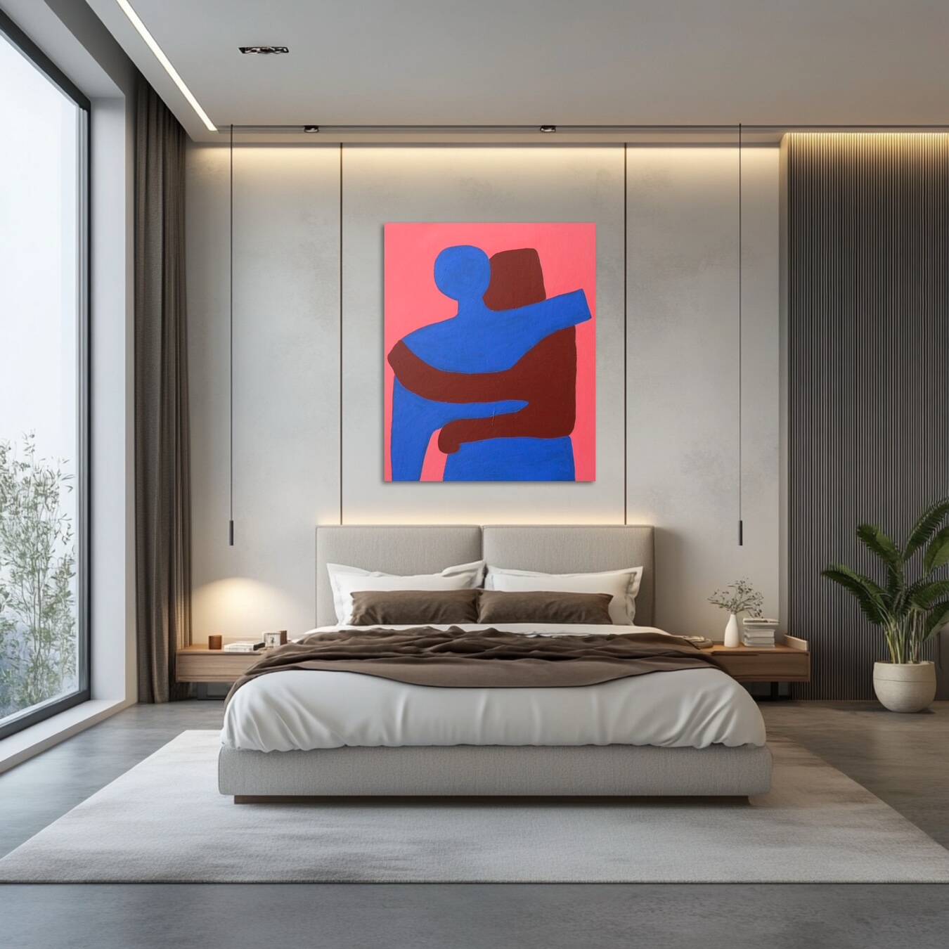 Figurative painting "can i hold you" contrast version 100x81 signed Bodasca