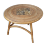 Rattan and ceramic coffee table