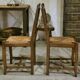 Set of 6 rustic oak chairs from the 1960s.