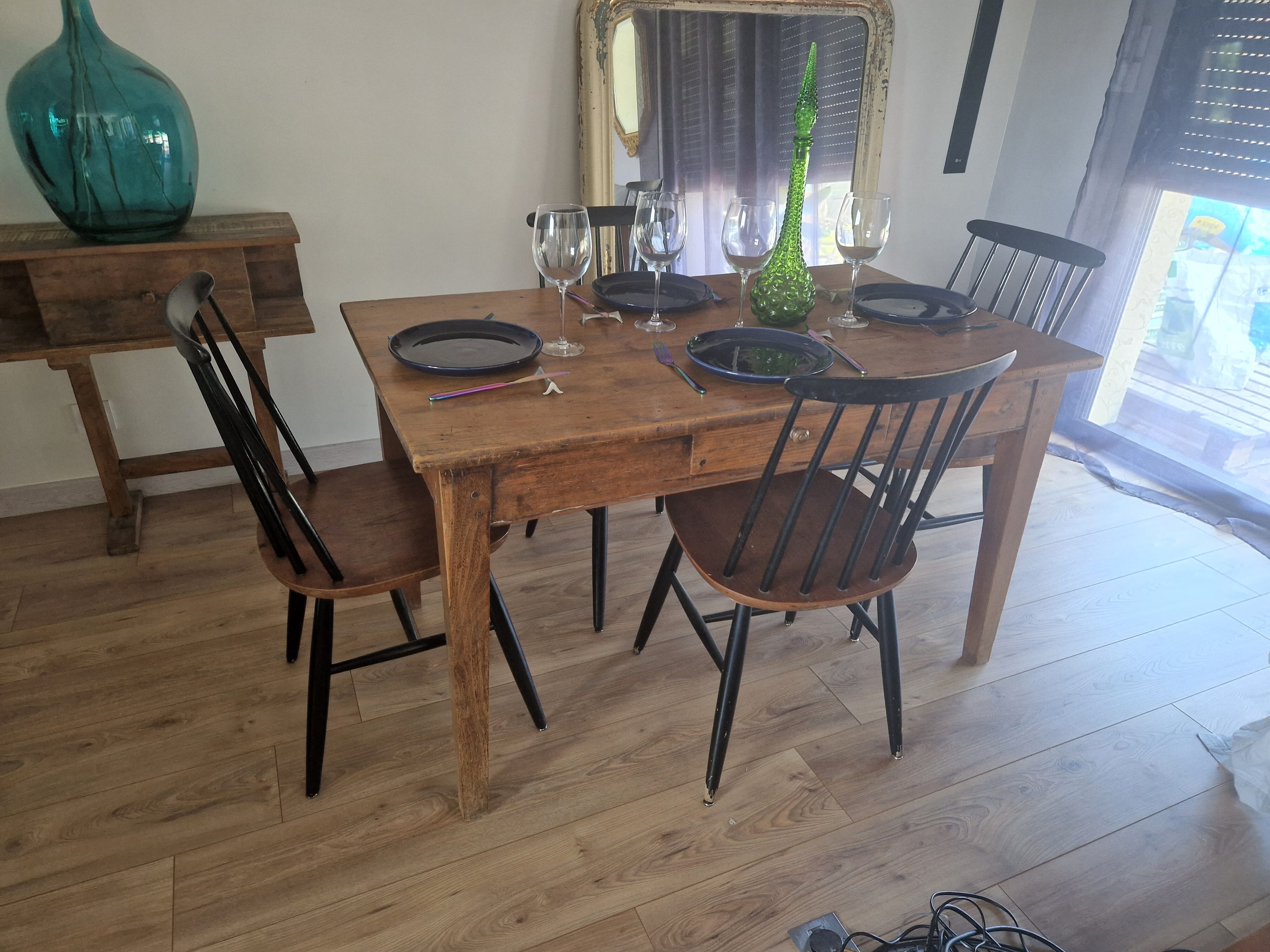 Solid oak farmhouse table