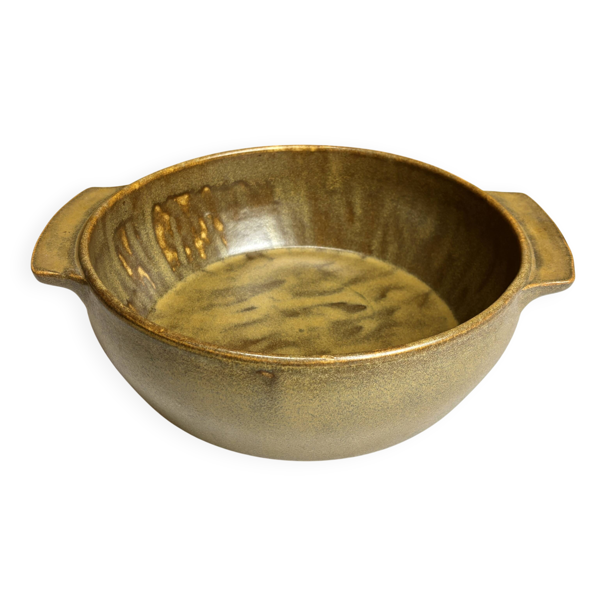 Grande bassine type vasque en grès artisanal