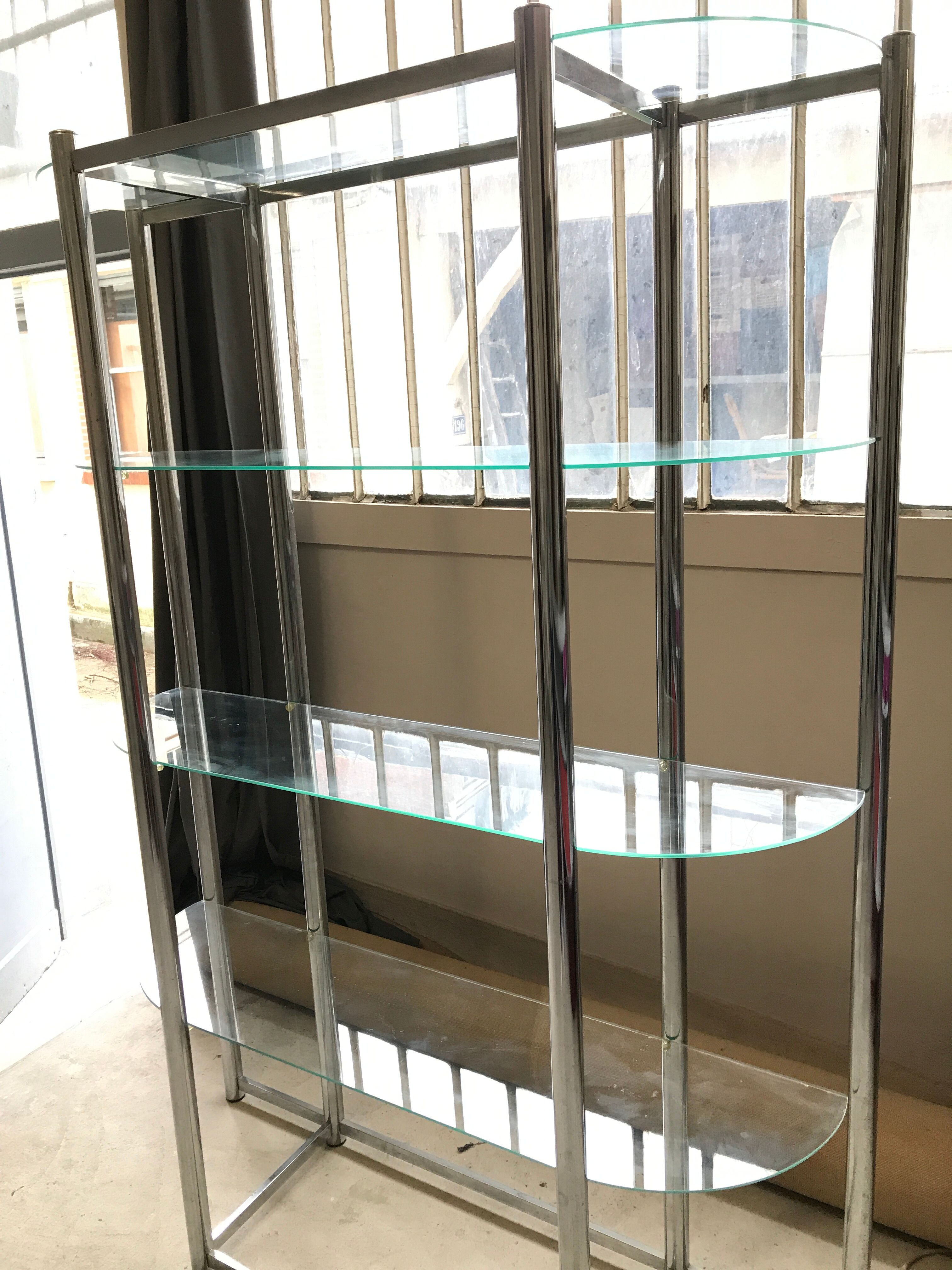 Chrome bookcase of the 70