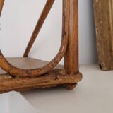 Pair of rattan wall shelves