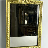 Old gilded bronze mirror in Louis XVI style with beveled mirror 37x23,5cm
