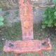 Brutalist tripod chair of conquistadors in fir and leather