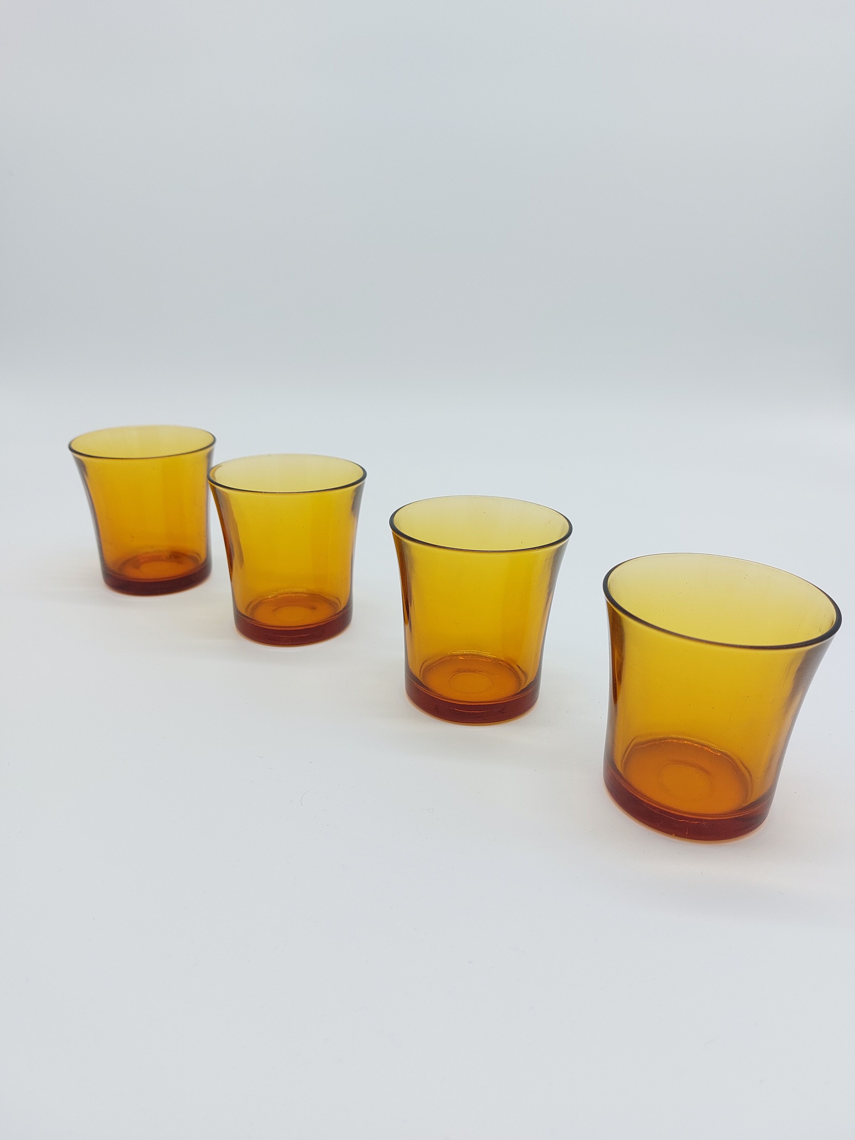 Set of 4 amber glasses