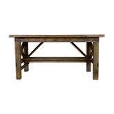 Banc de travail industriel vintage des années 1930 en acajou et chêne