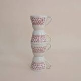 Set of 4 red ceramic mugs