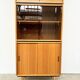 Bibliothèque vitrine modulable vintage – bois blond & verre fumé (189 cm)