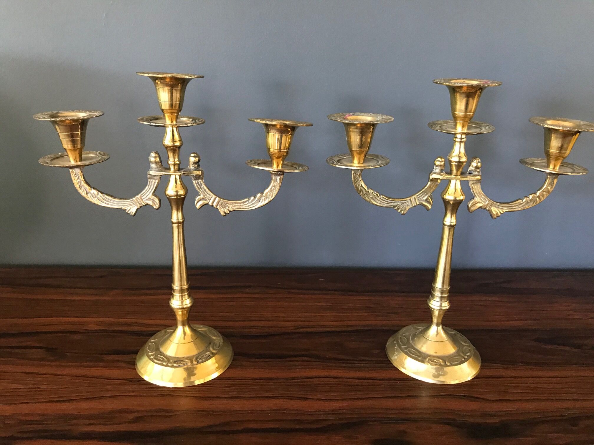 Pair of brass candlesticks