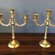 Paire de chandeliers en laiton