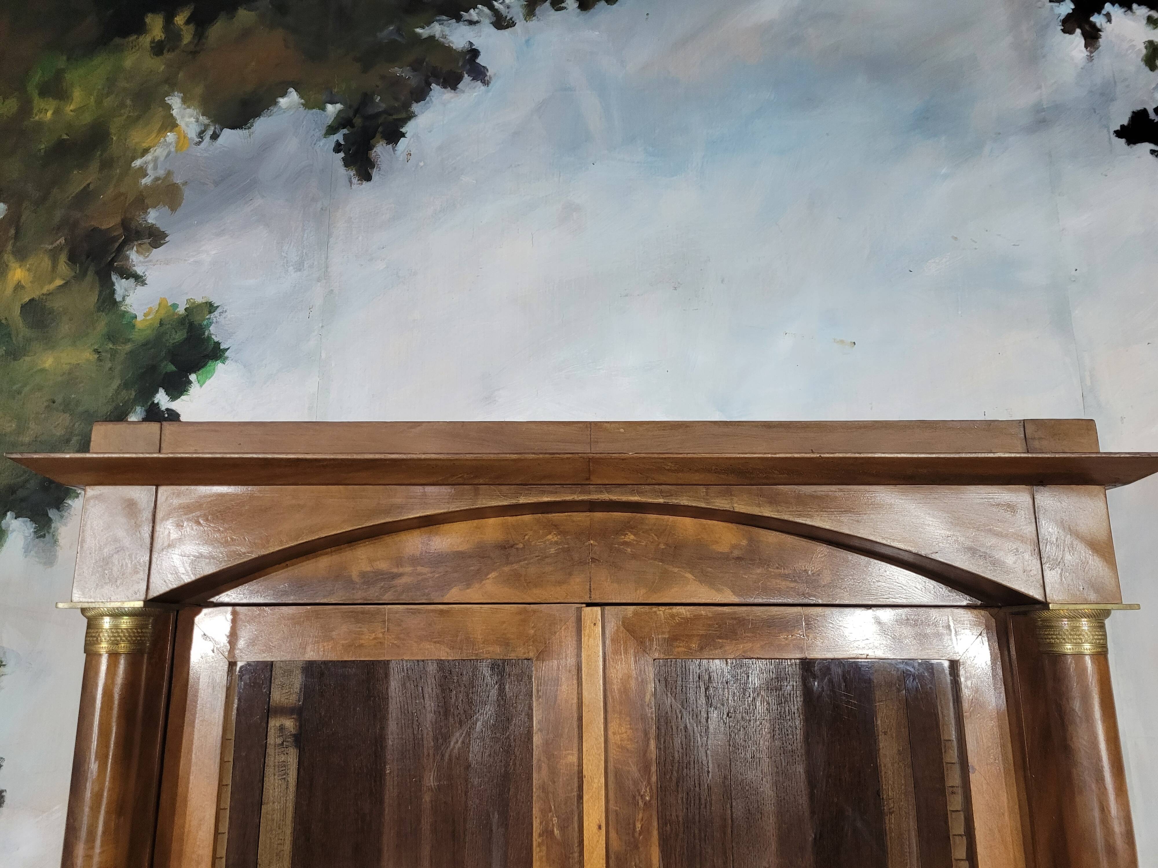 Petite bibliothèque empire en acajou