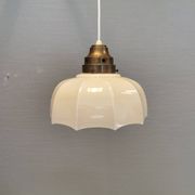 "Umbrella lamp" Danish and from the 1940s-1950s in beautiful cream colour with brass top.