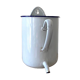 Ancien pot de lavement émaillé blanc et bleu