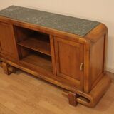 Art Deco Walnut TV Stand, 1950s, Mid-Century Modern Style