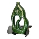 Palazzo vase in green glazed ceramic