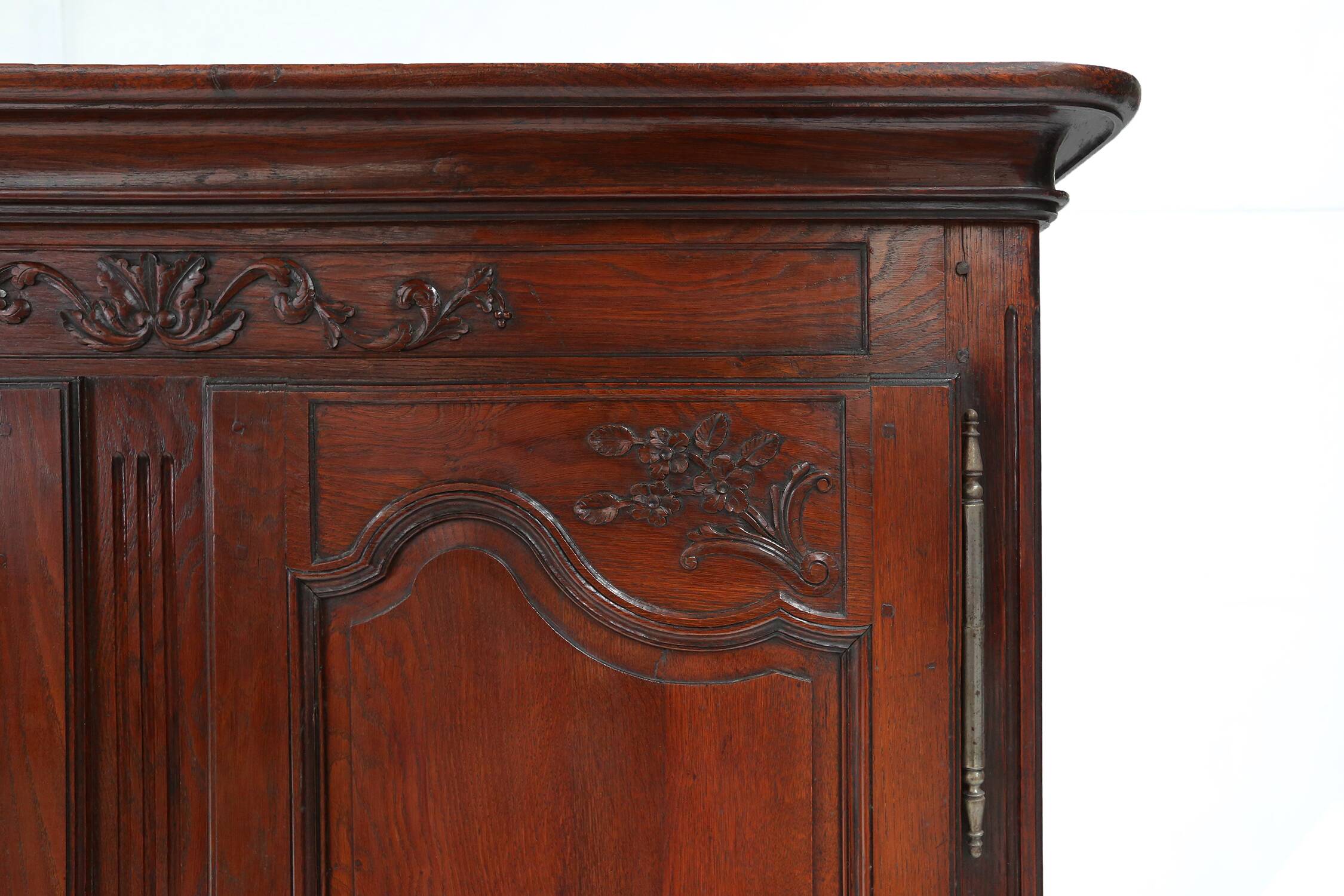 Large French antique carved bridal Armoire in Louis XVI style, 1850