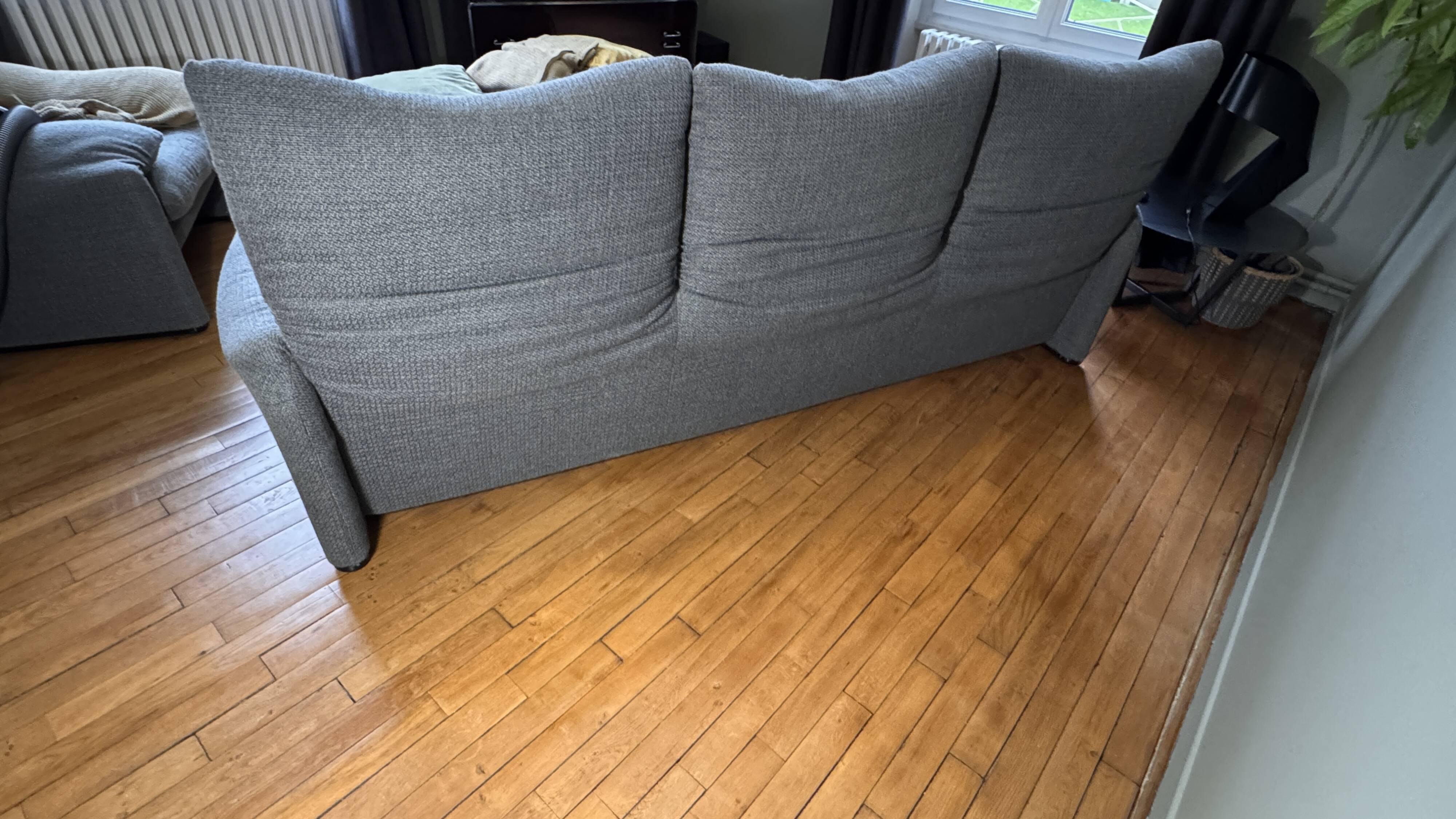 Maralunga 3-seater sofa Cassina (Vico Magistretti) grey wool fabric