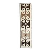 Tapis couloir vintage turc Oushak fait à la main en laine et coton blanc 99x390