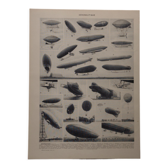 Original lithograph on aeronautics