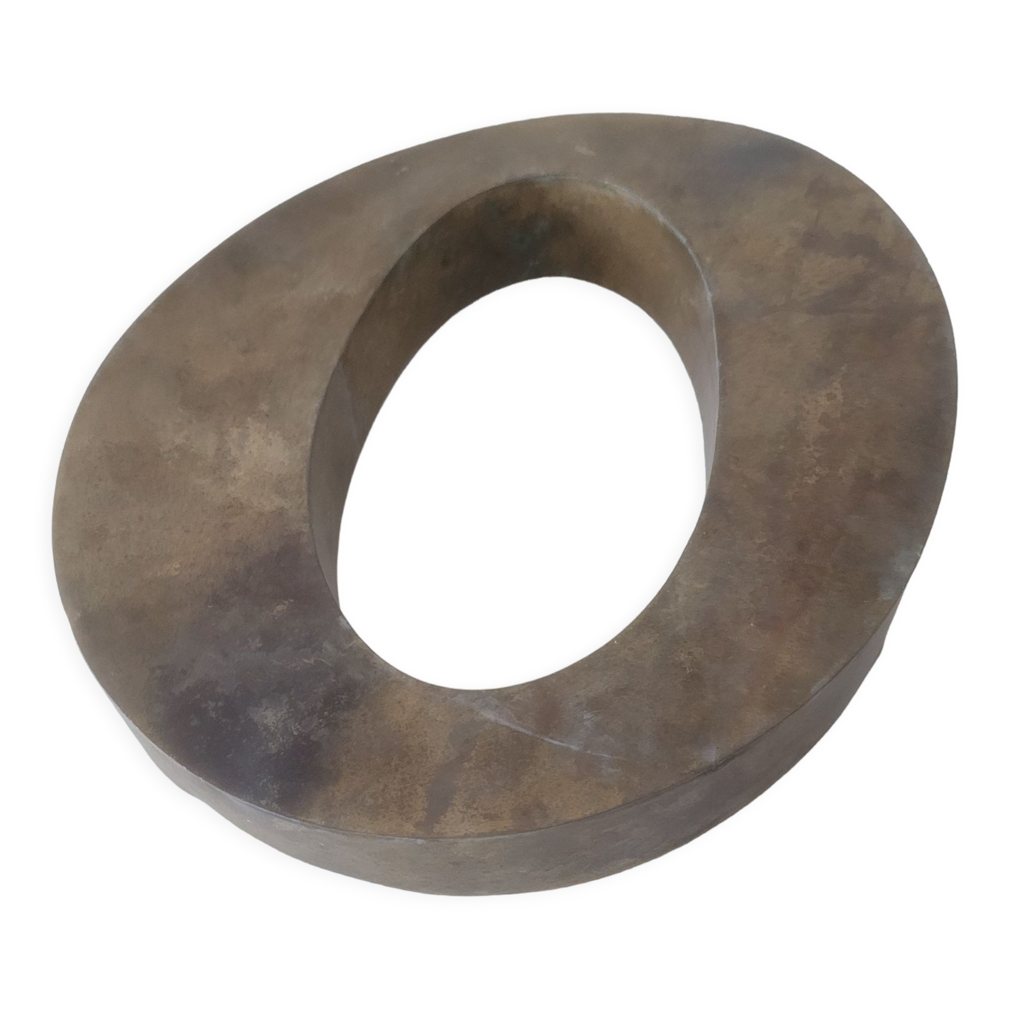 Letter O of sign in vintage gilded brass