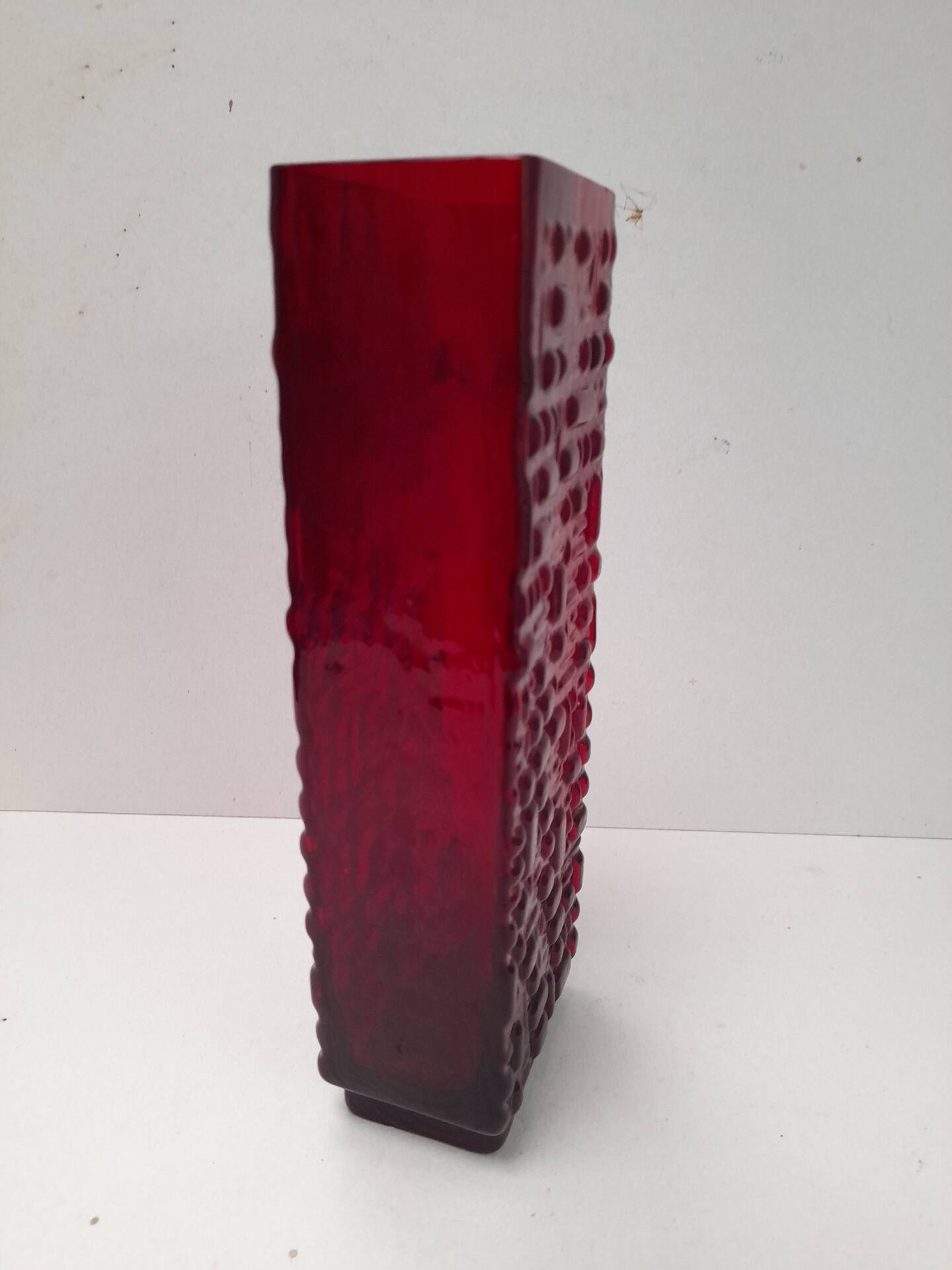 Brutalist glass vase by Emil Funcke for Gral Glass